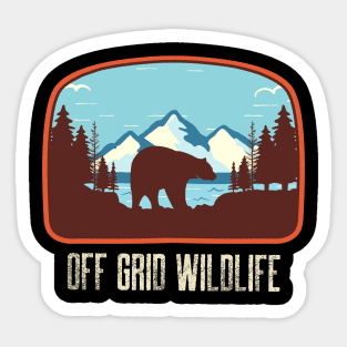 Off Grid / Wildlife / Bear Retro Design Sticker